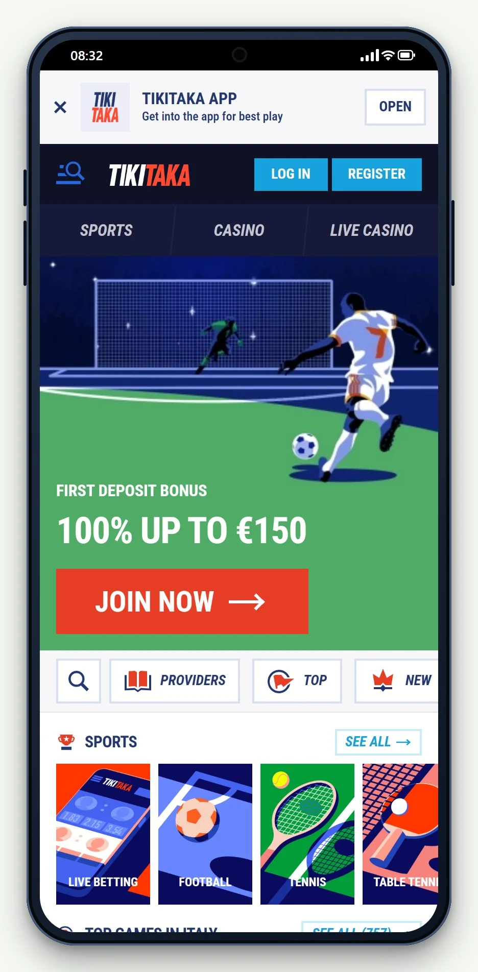 zimpler casino ireland: TikiTaka mobile lobby